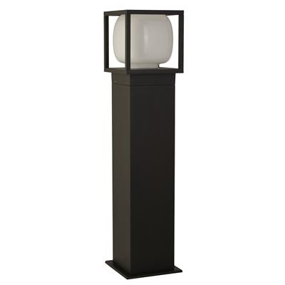 Athens 650mm LED Outdoor Post - Black with Opal Shade