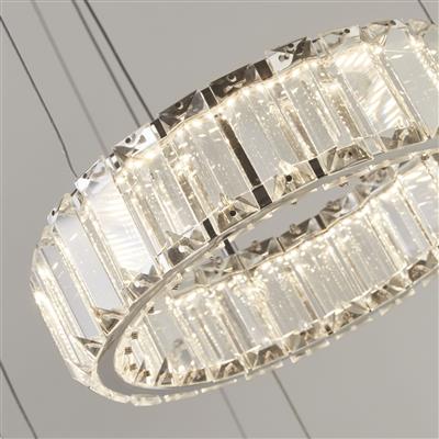 Lux & Belle 3 Tier LED Ceiling Light - Chrome & Clear Glass