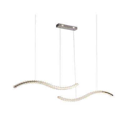 Lux & Belle Twin S-Shaped LED Bar Pendant - Chrome & Glass