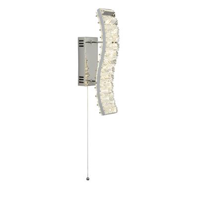 Lux & Belle S-Shaped LED Wall Light - Chrome & Clear Glass