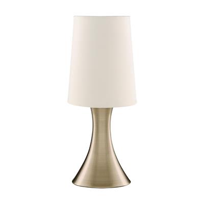 Touch Table Lamp - Antique Brass Base & Fabric Shade