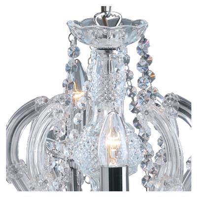 Marie Therese 8Lt Pendant - Chrome Metal & Clear Acrylic