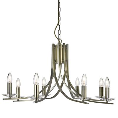 Ascona 8Lt Pendant - 
Antique Brass with Clear Glass Sconces