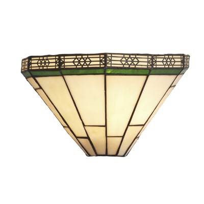New York Wall Light- Brass & Tiffany Stained Glass