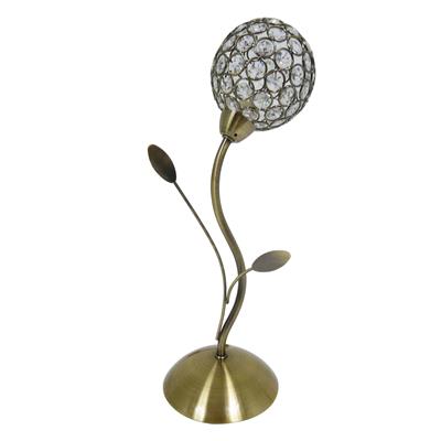 Bellis Ii Table Lamp - Antique Brass Metal & Clear Crystal