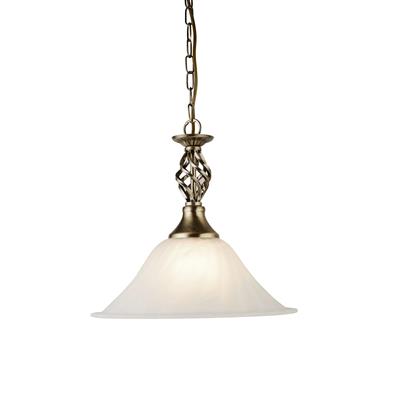 Cameroon Ceiling Pendant - Antique Brass & Glass