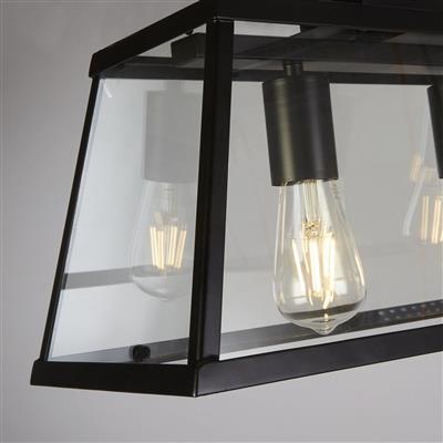 5LT METAL PENDANT WITH CLEAR GLASS.  ANTIQUE BRASS FINISH