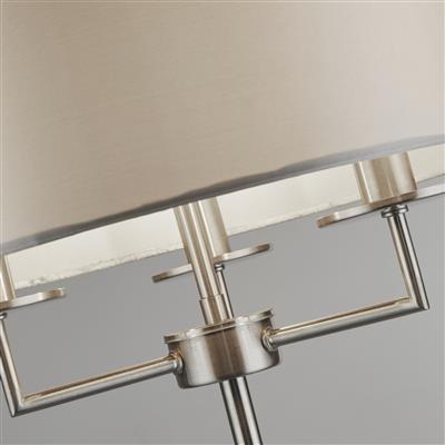 Knightsbridge 3Lt Floor Lamp
Satin Silver,Faux Silk Shade