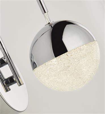 Marbles LED Wall Light - 
Chrome & Crushed Ice Shade