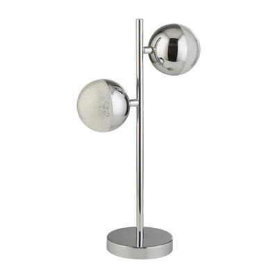 Marbles Table Lamp - Chrome Metal & Crystal Sand