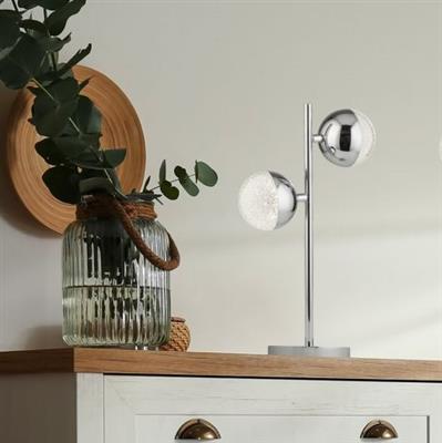 Marbles 2Lt Table Lamp - Chrome With Crystal Sand