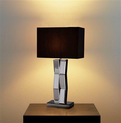 Reflect Mirror Table Lamp - Back Wood & Black Shade