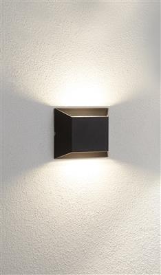 Delaware 2Lt LED Outdoor Wall Light - Black & Glass, IP44