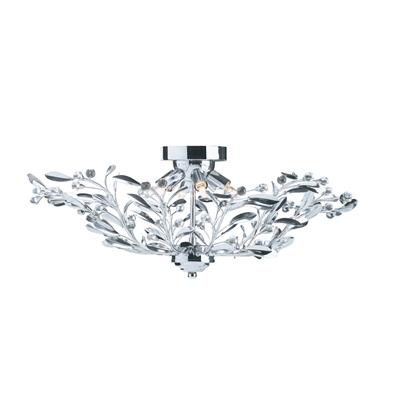 Carnation 6Lt Semi-Flush Ceiling Light - Chrome & Glass