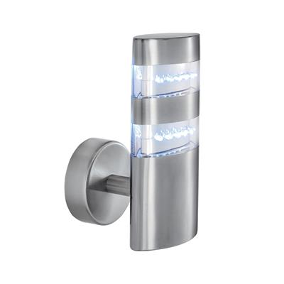 India 24Lt LED Outdoor Wall Light - Satin Silver, IP44