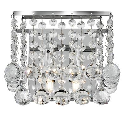 Hanna 2Lt Wall Light - Chrome & Clear Crystal