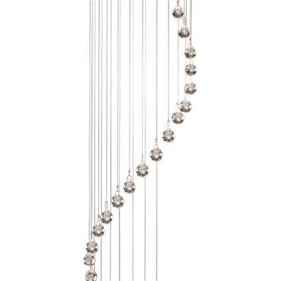 Hallway 5Lt 180cm Multi-Drop Pendant- Chrome & Crystal Balls