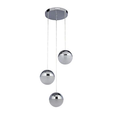 Marbles LED 3Lt Multi - Drop  -  Chrome, Crushed Ice Shade