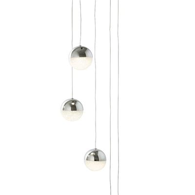 Marbles LED 5Lt Multi-Drop - Chrome, Crushed Ice Shade