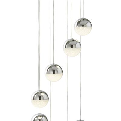 Marbles LED 8Lt Multi-Drop - Chrome, Crushed Ice Shade
