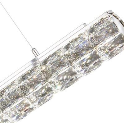 Remy LED Bar Pendant - Chrome & Clear Crystal Trim