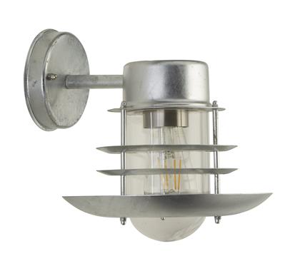 x Conrad Outdoor Wall Light- Galvanised Silver & Clear Glass