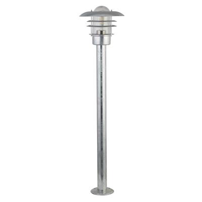 x Conrad Outdoor Post- Galvanised Silver Metal & Clear Glass