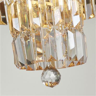 Empire 4Lt Flush - Satin Brass Metal & Champagne Crystal