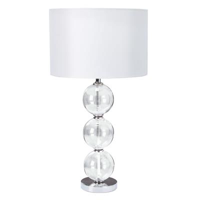 Bliss Table Lamp  - Glass & White Linen Shade