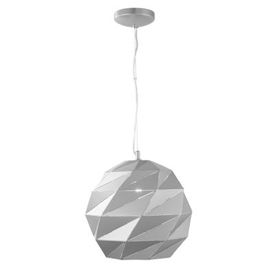 Origami Ball Pendant Light Metallic Silver