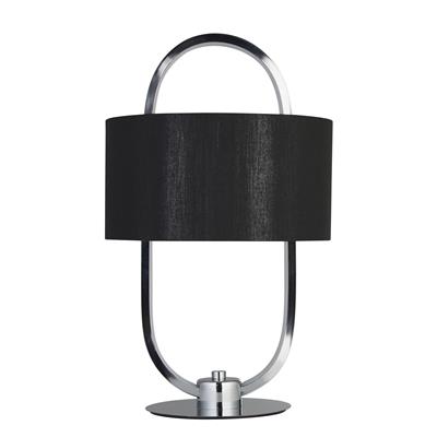Madrid LED Table Lamp - Chrome & Opal, Black Shade