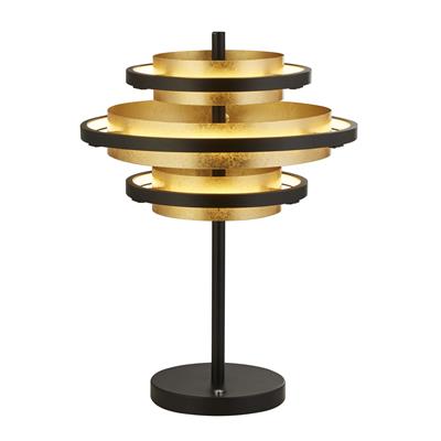 Hive 3Lt LED Table Lamp - Black Metal & Gold Leaf