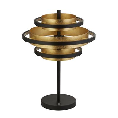 Hive 3Lt LED Table Lamp - Black Metal & Gold Leaf