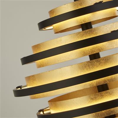 Hive 5Lt LED Ceiling Pendant -Black Metal  & Gold Leaf