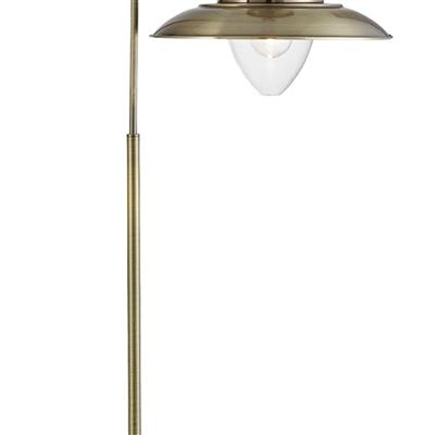 Fisherman Floor Lamp - Antique Brass & Clear Glass Shade