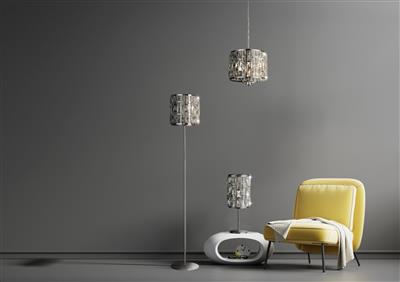 Bijou Table Lamp - Chrome & Crystal Glass