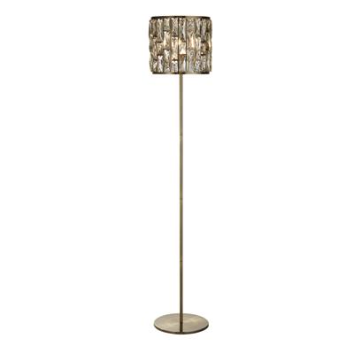 Bijou Floor Lamp - Antique Brass Metal & Champagne Glass