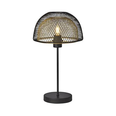 Honeycomb Table Lamp - Black Metal & Gold Mesh