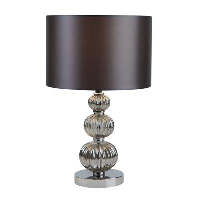 Stacked Table Lamp - Chrome, Smokey Gla