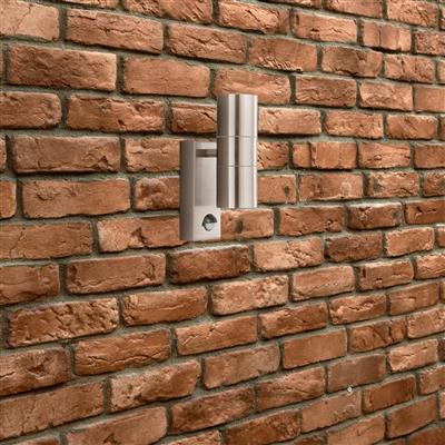 Metro LED 2Lt Outdoor Wall Light - Stainless Steel & Glass