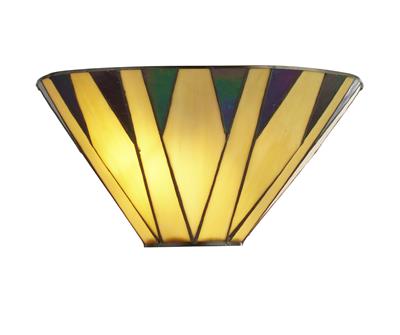 Charleston Tiffany Wall Light -Antique Brass, Stained Glass