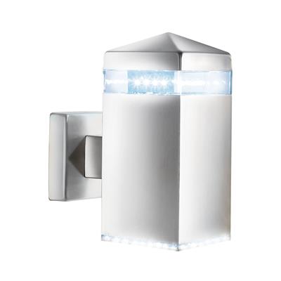 India 32Lt LED Outdoor Wall Light - Satin Silver, IP44