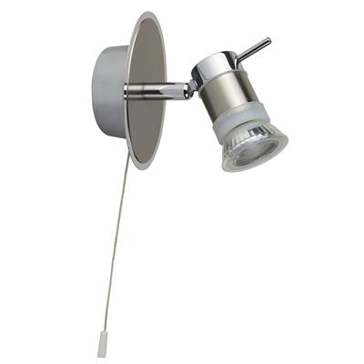 Searchlight 6601Ss Samson Satin Silver Single LED Bathroom Wall Spotlight 