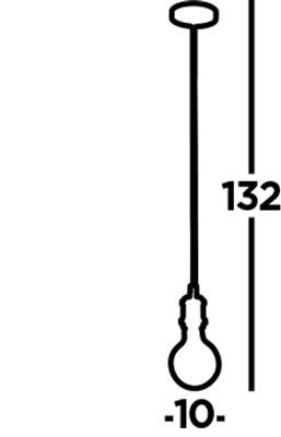 Matt Black 1Lt  Suspension - 1.5m Black Cable