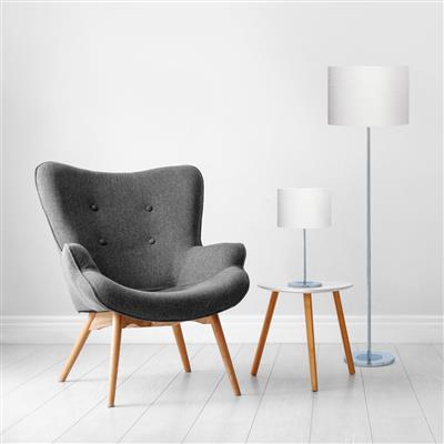 Carter Floor Lamp - Chrome Base & Fabric Shade