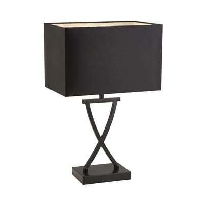 Club Table Lamp - Chrome Base & Fabric Shade