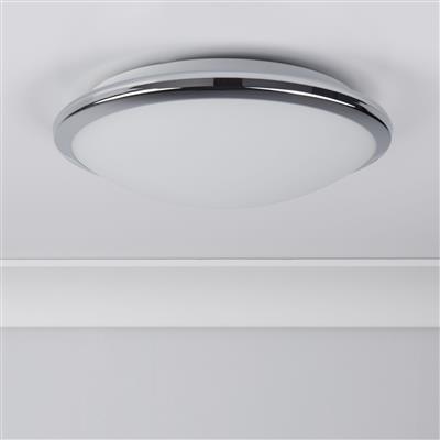 Knutsford LED Flush- Chrome, Frosted Glass Shade, IP44