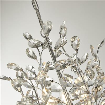 Bouquet  11Lt Pendant - Chrome Metal & Crystal