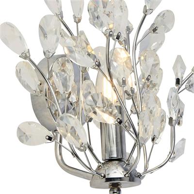 Bouquet 7Lt Wall Light - Chrome & Crystal Glass