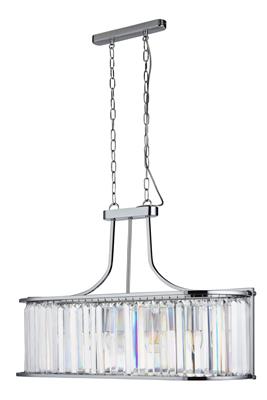 Victoria 5Lt Ceiling Pendant - Chrome & Crystal Glass
